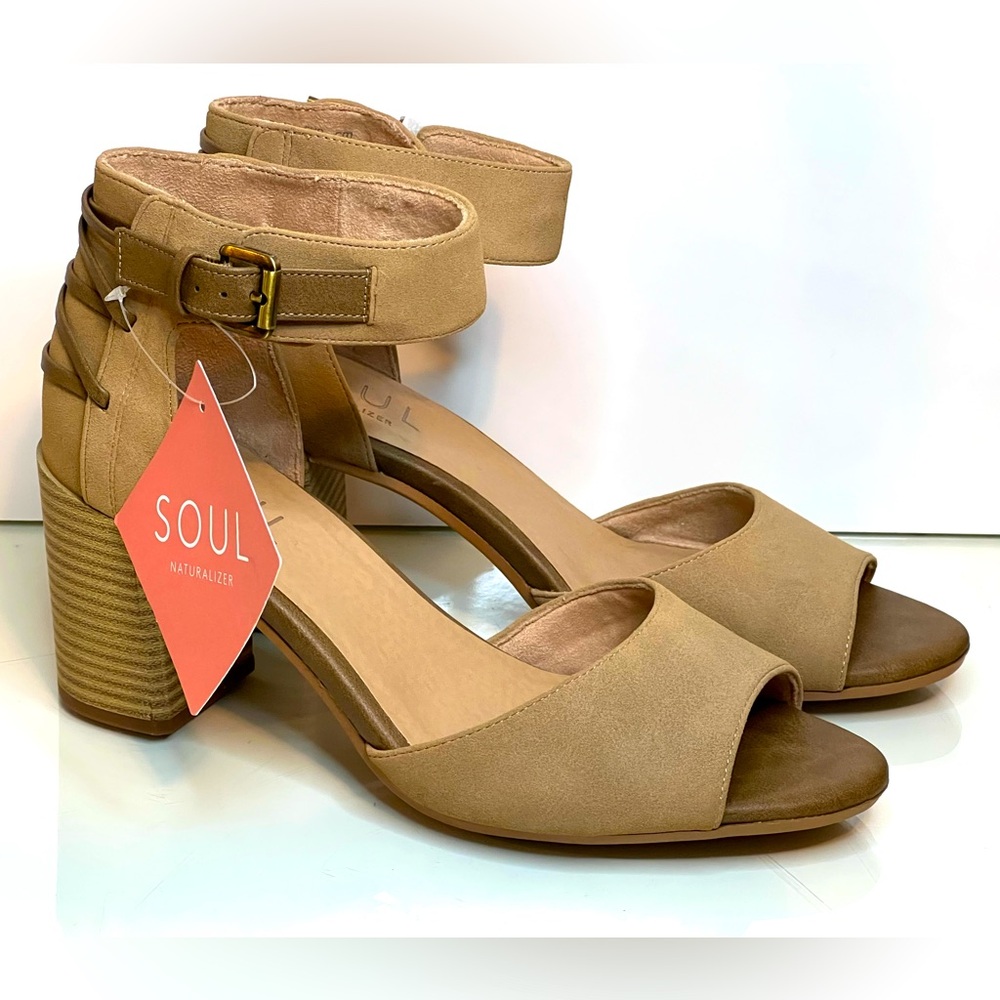 Soul Naturalizer Faux Suede Comfort Heel Sandals Size 9.5M NEW